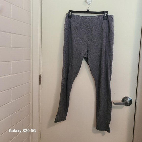 Athletic Works‎ Womens XL Gray Activewear Leggings with Pockets Pre-Owned - Picture 1 of 7